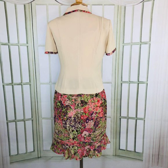 Danny & Nicole Skirt Suit Knee Length V-Neck 12P - Picture 2 of 8